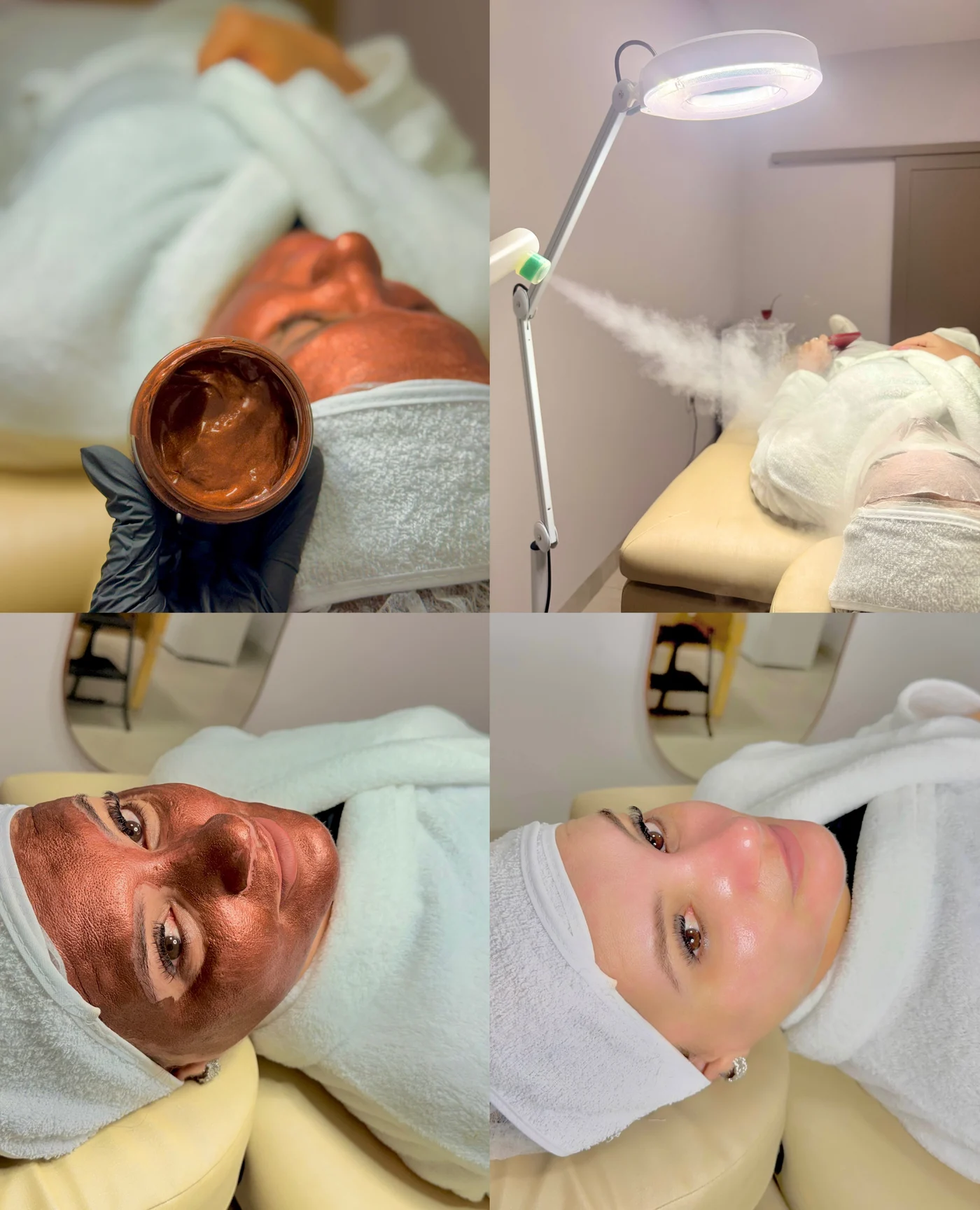 Etapas de um procedimento facial personalizado